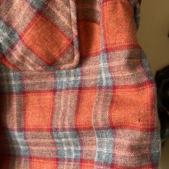 Pendleton Vintage Sz L Petite Wool Plaid Light Weight Cardigan Blazer Fall Tones - Picture 8 of 14